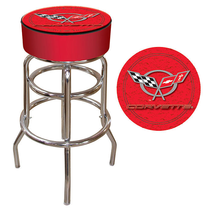 Trademark Commerce Gm1000r-c5-cor Corvette C5 Padded Bar Stool - Red