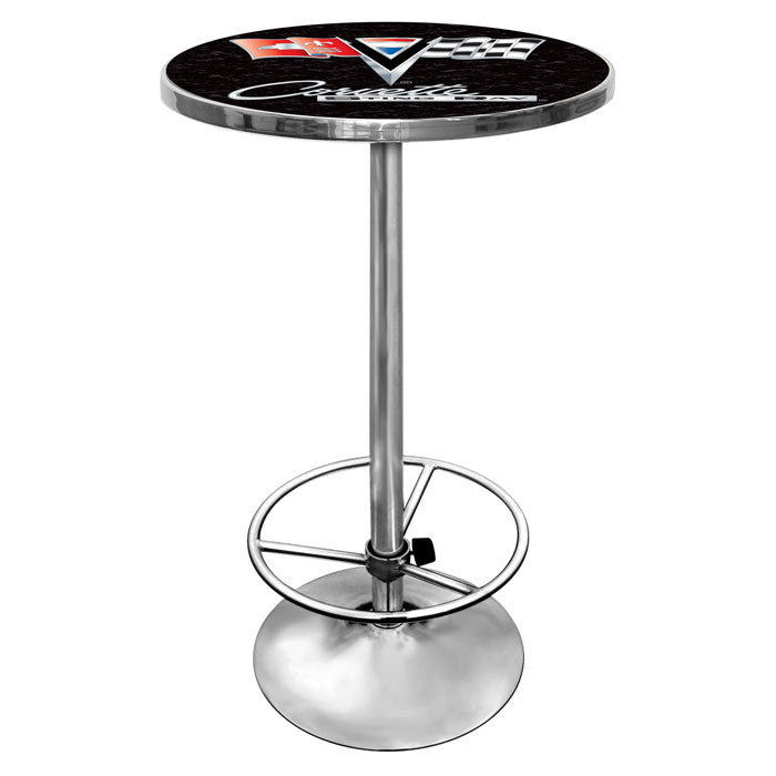 Gm2000b-c2-cor Corvette C2 Black Chrome Pub Table