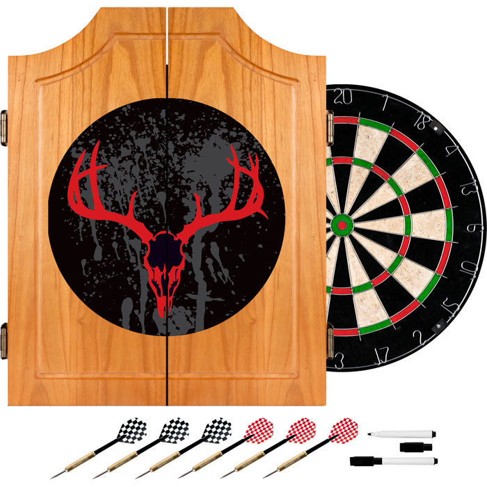 Adg Source Hunt7000-sk Hunt Skull Wood Dart Cabinet Set