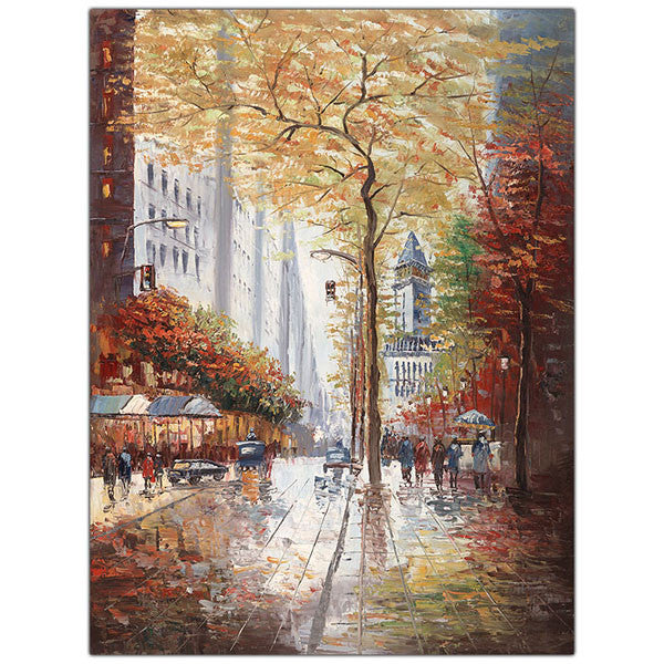 French Street Scene Ii By Joval-framed 24x32 Canvas Art