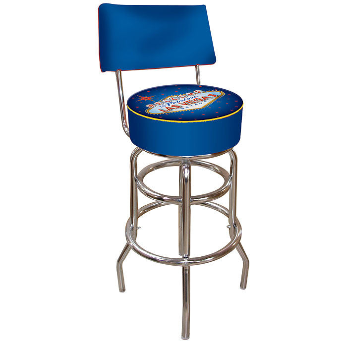 Trademark Commerce Lv1100 Fabulous Las Vegas Padded Bar Stool With Back