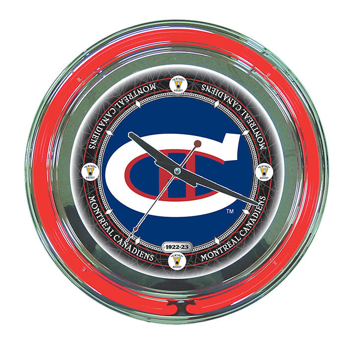 Trademark Commerce Nhl1400-mcv Nhl Vintage Montreal Canadiens Neon Clock - 14 Inch Diameter