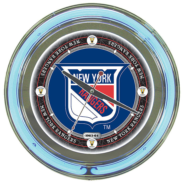 Trademark Commerce Nhl1400-nyrv Nhl Vintage New York Rangers Neon Clock - 14 Inch Diameter