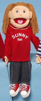 28" Sunny Girl Puppet W/ Red Shirt