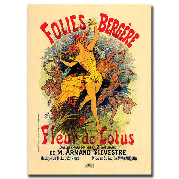 Folies Bergere Fleur De Lotus By Jules Cheret- 24x33