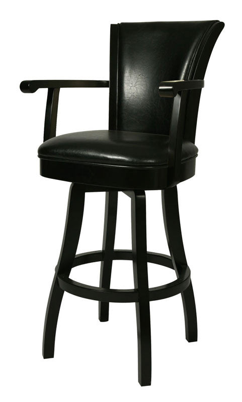 Tscshops Exclusive! Tsc Furniture 26" Barstool With Arms In Feher Black Upholstered In Black Leather