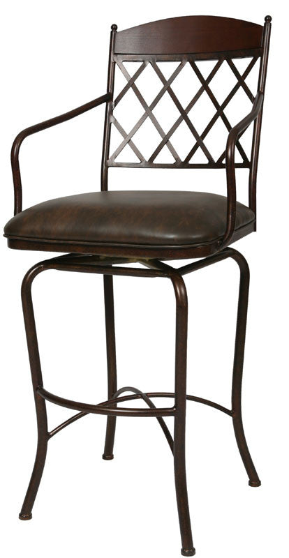 Tscshops Exclusive! Tsc Furniture 26" Barstool In Autumn Rust With Walnut Upholstered In Florentine Coffee