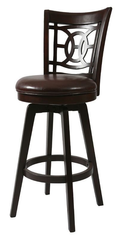 Tscshops Exclusive! Tsc Furniture 30" Barstool In Espresso Annigre Upholstered In Stallion Brown