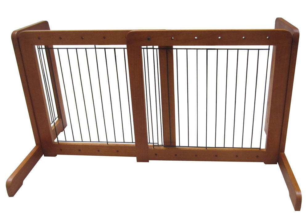 Free Standing Pet Gate - 23.6"-39.4"l X 20.1"h X 21.6"d - Honey Oak (mk81721-ho)