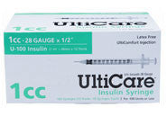 Ulticare U-100 Insulin Syringe, 1cc 28g X 1/2", 100/box