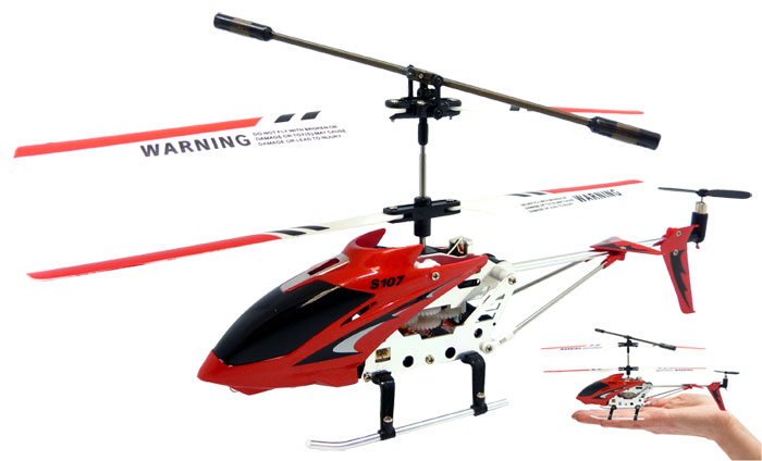 3ch Syma S107g Mini Rc Helicopter Metal Series With Gyro - Red