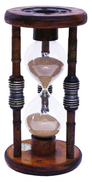 60 Minute Antique Wood Hourglass Sand Timer - 12 Inches Tall