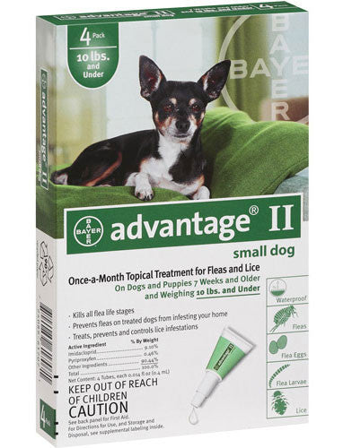 Advantage For Dogs 1-10 Lbs, Green 4 Pack