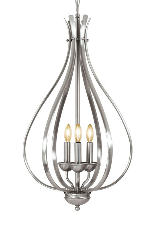 Woodbridge Lighting Beaconsfield 3-light Satin Nickel Foyer Light