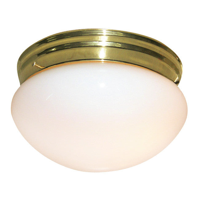 Woodbridge Lighting Basic 2-light Polished Brass Mushroom Glass Flush Mount