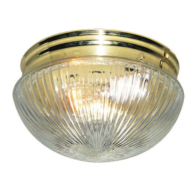Woodbridge Lighting Basic 1-light Polished Brass Prism Glass Flush Mount