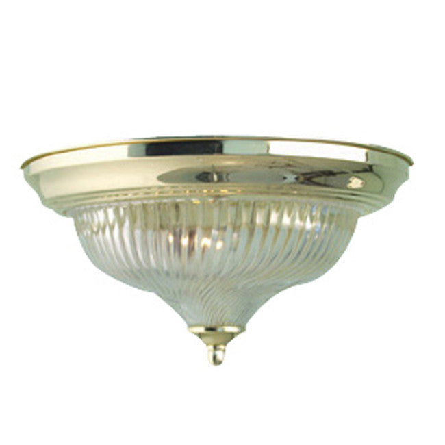 Woodbridge Lighting Basic 1-light Swirl Glass Polished Brass Flush Mount