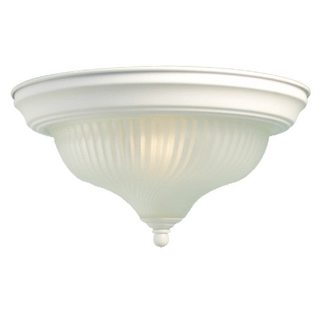 Woodbridge Lighting Basic 1-light White Swirl Glass Flush Mount