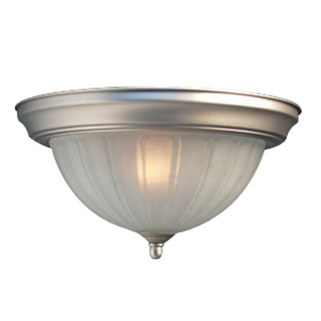 Woodbridge Lighting Basic 1-light Melon Glass Satin Nickel Flush Mount