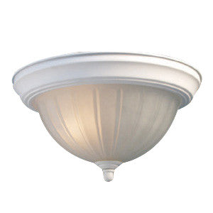 Woodbridge Lighting Basic 3-light Melon Glass White Flush Mount