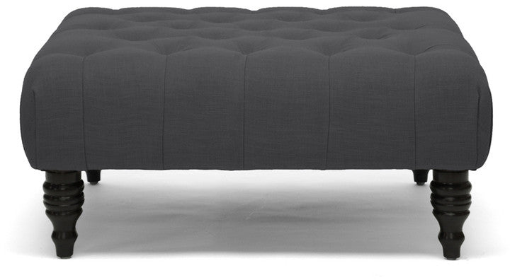 Wholesale Interiors 502-gray-otto Keswick Dark Gray Linen Modern Tufted Ottoman - Each