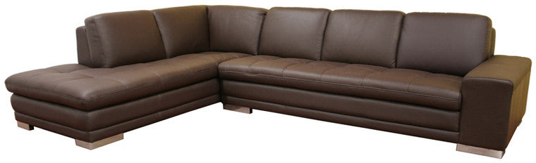 Wholesale Interiors 766-sofa/lying-m9805-reverse Callidora Dark Brown Leather-leather Match Sofa Sectional Reverse - Each