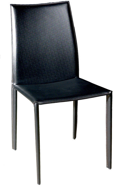 Wholesale Interiors Alc-1025 Black Rockford Black Leather Dining Chair - Set Of 2