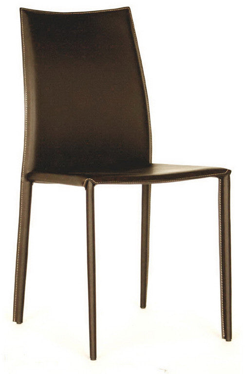 Wholesale Interiors Alc-1025 Brown Rockford Brown Leather Dining Chair - Set Of 2