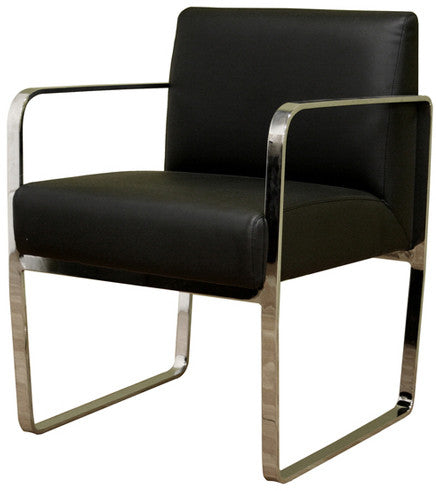 Wholesale Interiors Alc-1120-black Meg Black Leather Chair - Each