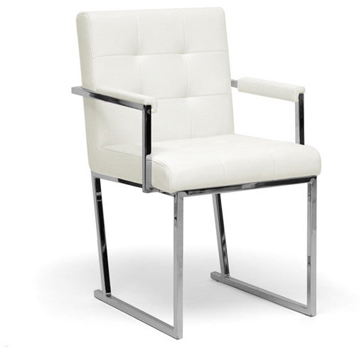 Wholesale Interiors Alc-1128 White Collins Ivory Mid-century Modern Accent Chair - Each