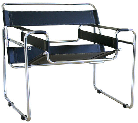 Wholesale Interiors Alc-3001 Black Jericho Black Leather Accent Chair - Each