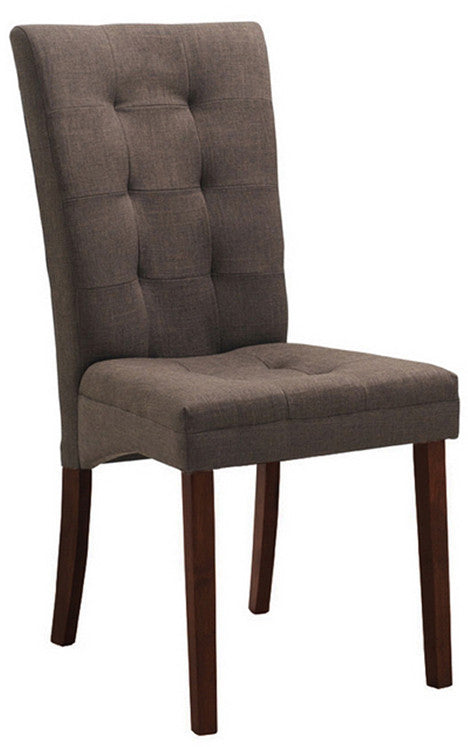 Wholesale Interiors Anne Dining Chair-107/662 Anne Brown Fabric Modern Dining Chair - Set Of 2