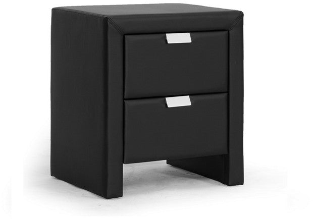 Wholesale Interiors Bbt3089-black-ns Frey Black Upholstered Modern Nightstand - Each