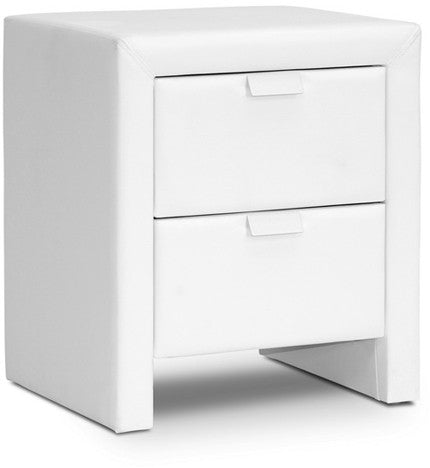 Wholesale Interiors Bbt3089-white-ns Frey White Upholstered Modern Nightstand - Each