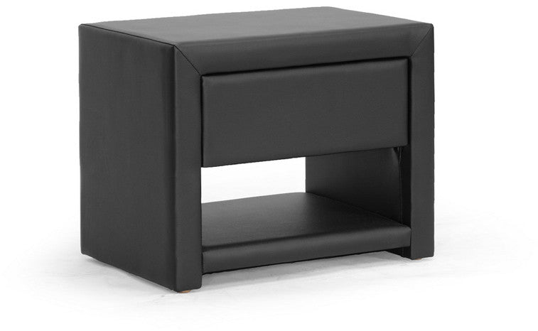 Wholesale Interiors Bbt3092-black-ns Massey Black Upholstered Modern Nightstand - Each