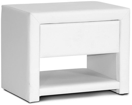 Wholesale Interiors Bbt3092-white-ns Massey White Upholstered Modern Nightstand - Each