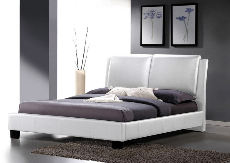 Wholesale Interiors Bbt6082-white-bed-full Sabrina White Modern Bed With Overstuffed Headboard - Full Size - Each