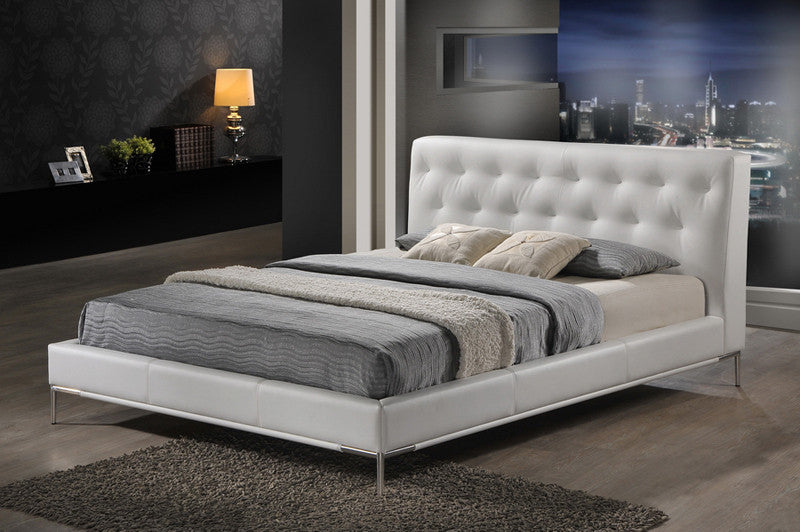 Wholesale Interiors Bbt6324-white-king Panchal White Modern Platform Bed - King Size - Each