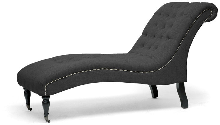 Wholesale Interiors Bh-63706-grey-chaise Amelia Gray Linen Victorian Chaise Lounge - Each