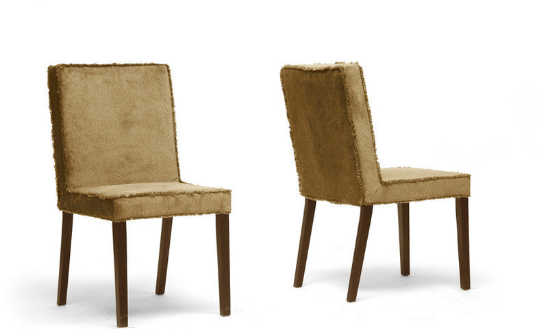 Wholesale Interiors Cube Dining Chair-109/712 Cuba Brown Microfiber Modern Dining Chair - Set Of 2