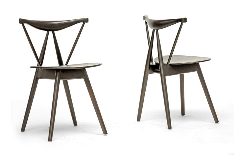 Wholesale Interiors Dc-768-dark Brown Mercer Brown Wood Modern Dining Chair - Set Of 2