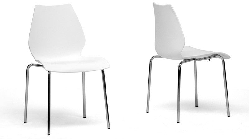 Wholesale Interiors Dc-7a-white Overlea White Plastic Modern Dining Chair - Set Of 2