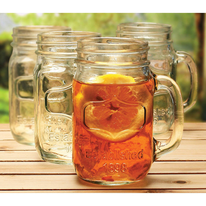 Wine Enthusiast 735 10 04 Mason Jar Glass (set Of 4)