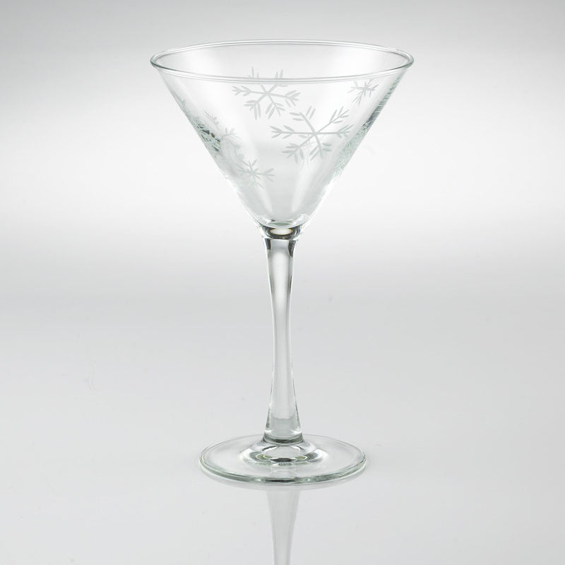 Wine Enthusiast 743 02 03 Etched Snowflake Martini Glasses (set Of 2)