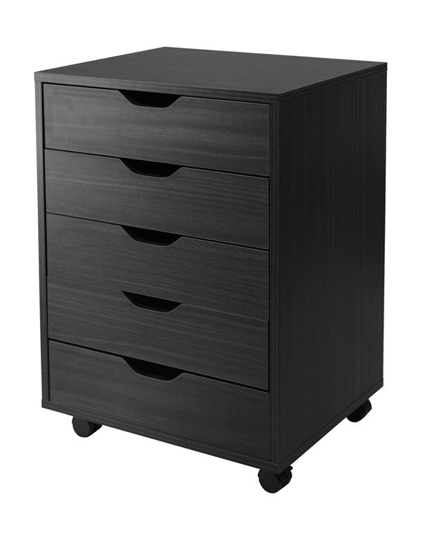 Winsome Wood 20519 Halifax Cabinet For Closet / Office, 5 Drawers, Black