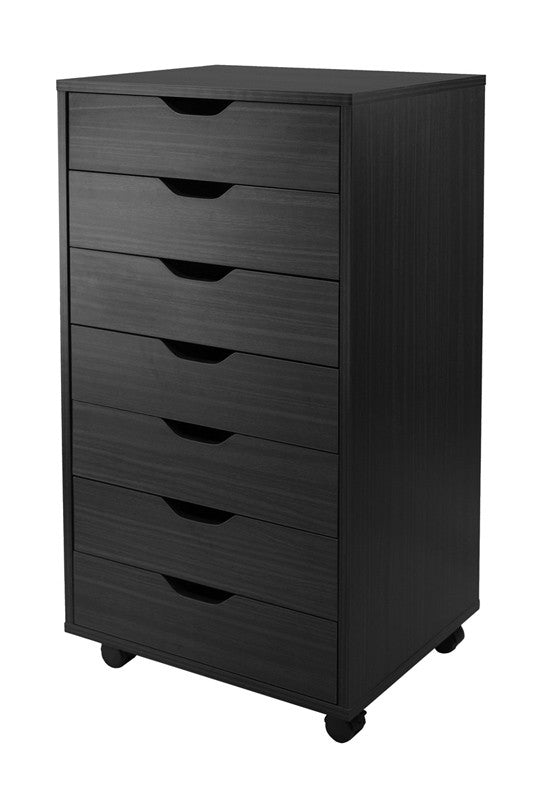 Winsome Wood 20792 Halifax Cabinet For Closet / Office, 7 Drawers, Black
