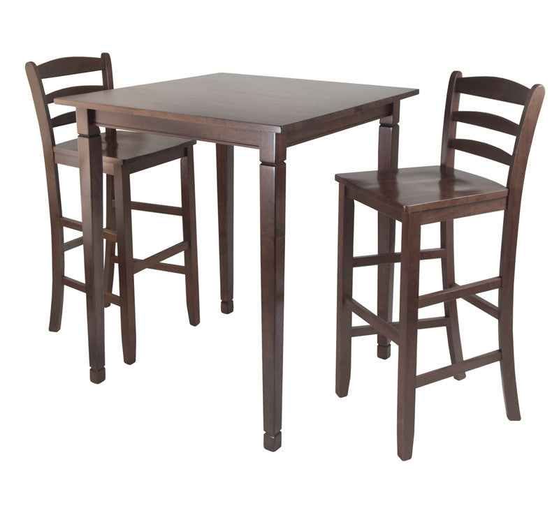Winsome Wood 94369 3pc Kingsgate High/pub Dining Table With Ladder Back High Chair
