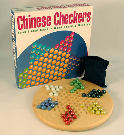 Wood Chinese Checkers W/ Marbles