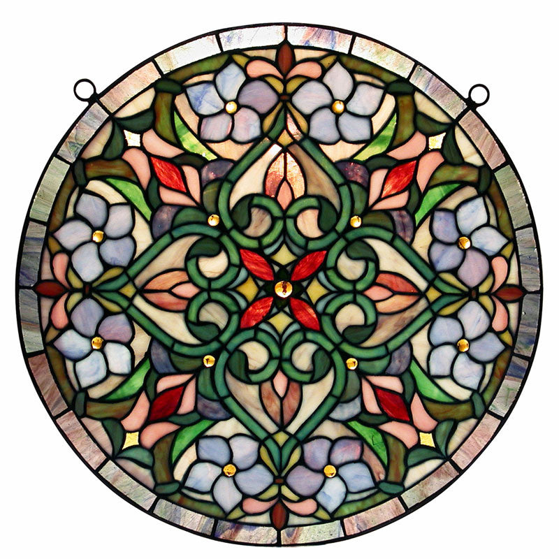 Tiffany Hanging Round Window Panel By Warehouse Of Tiffany Hf213