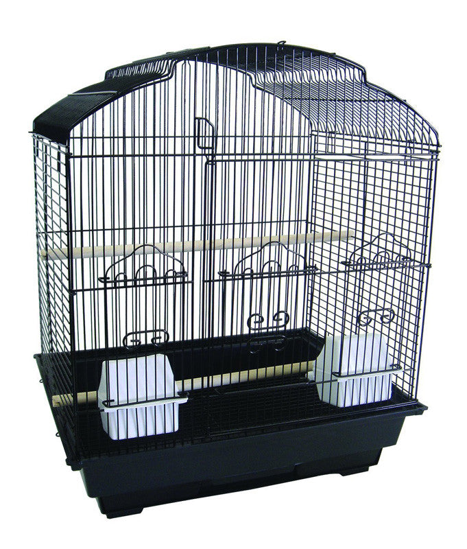Yml Group 5804blk 5804 3/8" Bar Spacing Shelltop Small Bird Cage - 18"x14" In Black